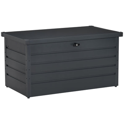Outsunny Large Deck Box, Outdoor Storage Container with Lock for Pool Toys, Garden Tools, Furniture and Sports Equipment, Grey 