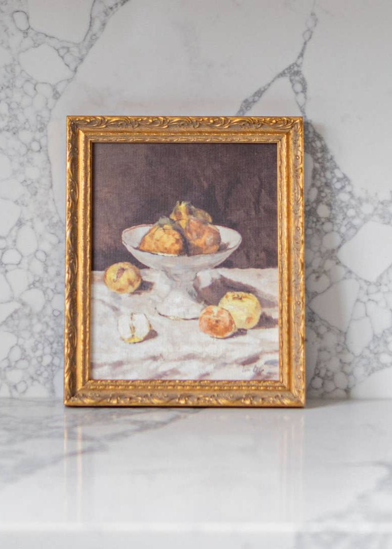 Antique Fruit | French Brass Gold Mould Framed Art – 8” x 11” 