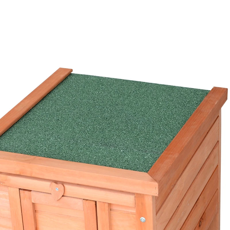 Wooden Rabbit Hutch Bunny Cage Outdoor Cat House Guinea Pig Cage Duck Shelter, Indoor Outdoor Use, 20"x16.5"x17", Orange