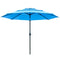 9FT 3 Tiers Patio Umbrella Outdoor Market Umbrella with Crank, Push Button Tilt for Deck, Backyard and Lawn, Sky Blue
