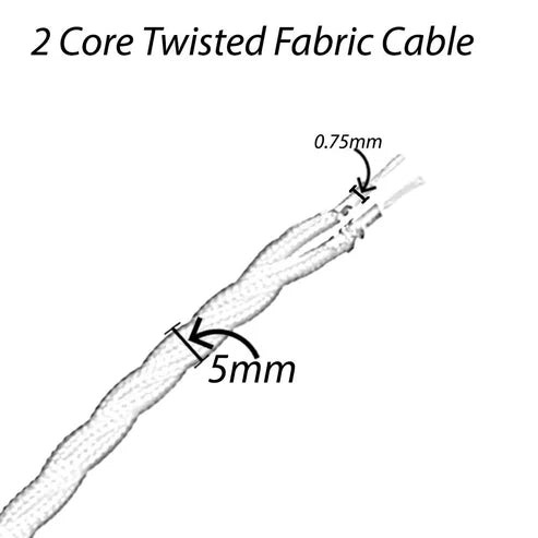 2 Core Twisted Italian Braided Cable, Electrical Fabric Flexible~2075