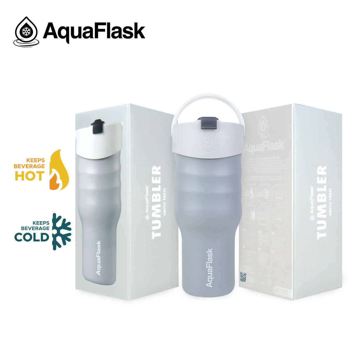 Aqua Flask Tumbler – Vacuum Insulated Stainless Steel Travel Cup 887ml (30 oz) 