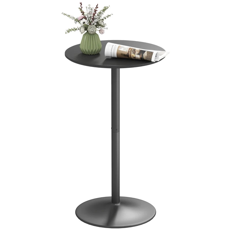 Round Table for 2, 40.2 Inch Bar Height Pub Table with Steel Frame, Non-Slip Base for Living Room, Kitchen, Black