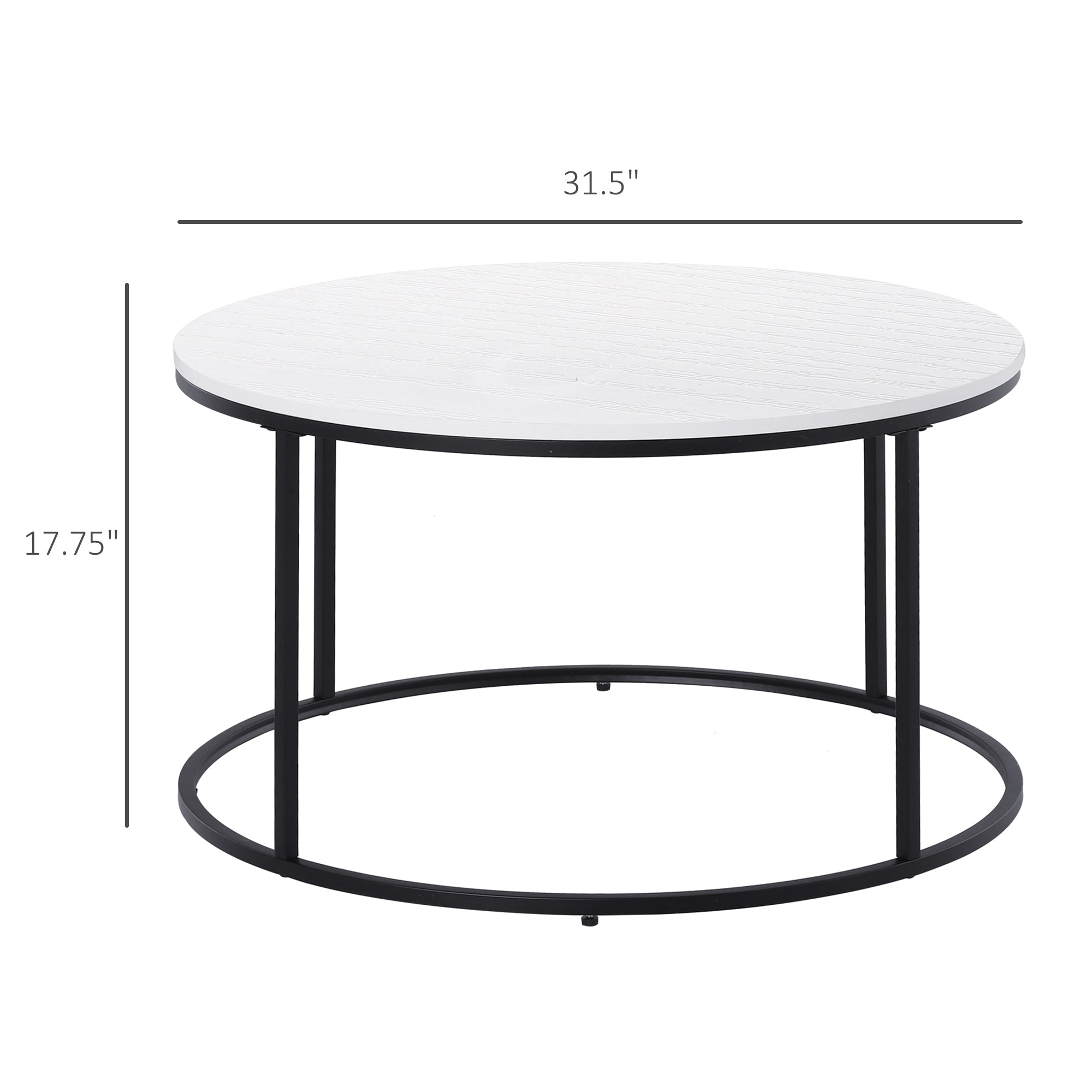 HOMCOM Industrial Coffee Table: Metal X-Frame Cocktail Table with Bottom Storage Shelf 