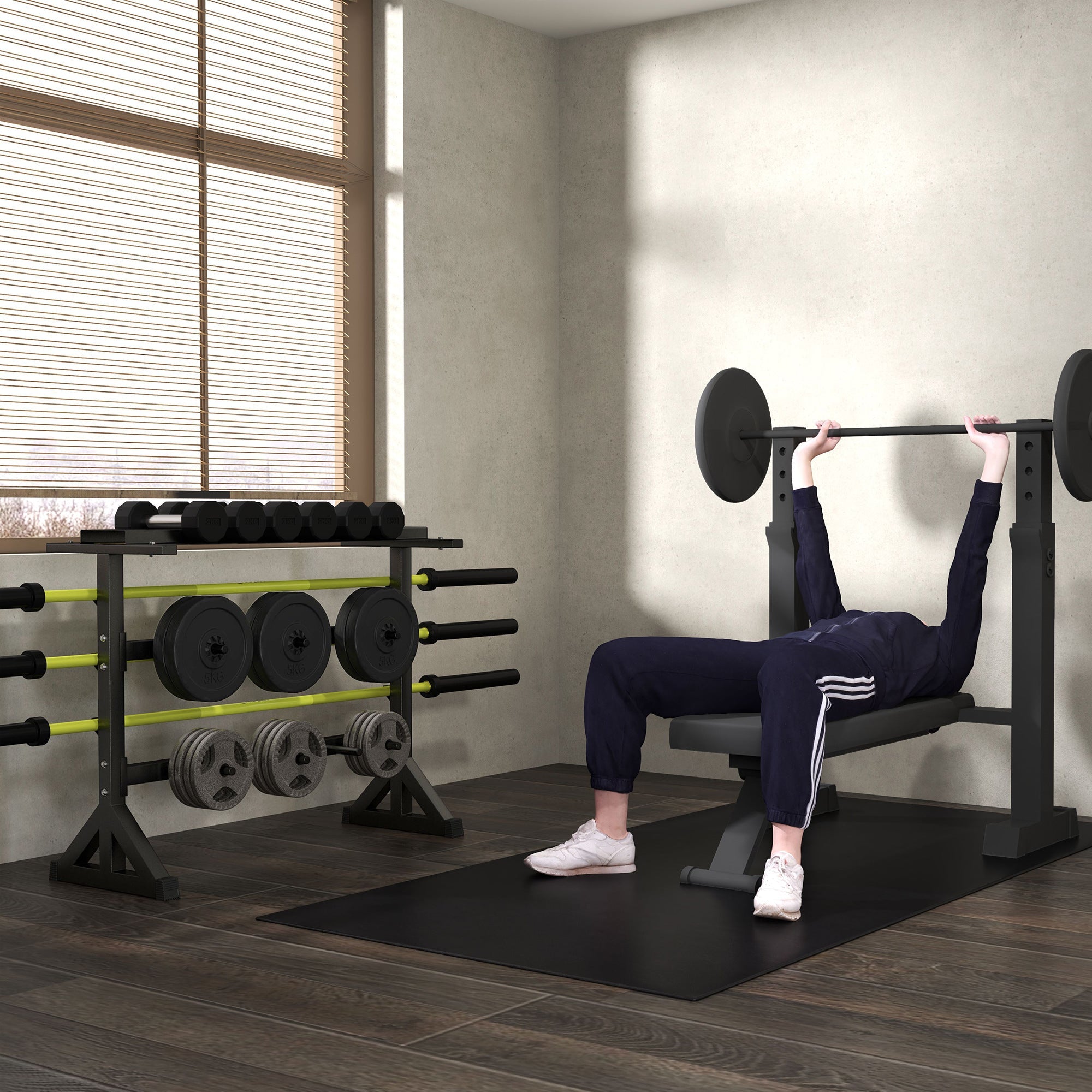 Soozier 1100LBS Capacity Weight Rack, Weight Plate Rack, and Dumbbell Rack for Home Gym Storage 