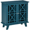 HOMCOM Modern Blue Cabinet: Fretwork Doors, Shelf, Freestanding Sideboard Buffet for Dining, Living Room Decor