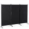 HOMCOM Minimalist Elegance Room Divider: 3-Panel Double Hinged Folding Wall Partition for Home Office, Sleek Black