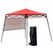 Outsunny 7' x 7' Garden Foldable Pop Up Gazebo Tent with Backpack & Adjustable Legs Outdoor Party Canopy  Red & Black