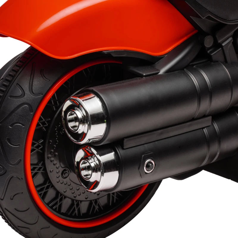 Aosom 6V Kids Motorcycle with Training Wheels, Foot Pedal, Headlight, Forward/Reverse, Single-Button Start, Red