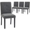 Modern Dining Chairs Set of 4, Kitchen Chairs with Rubberwood Legs and Padded Seat, Dark Grey