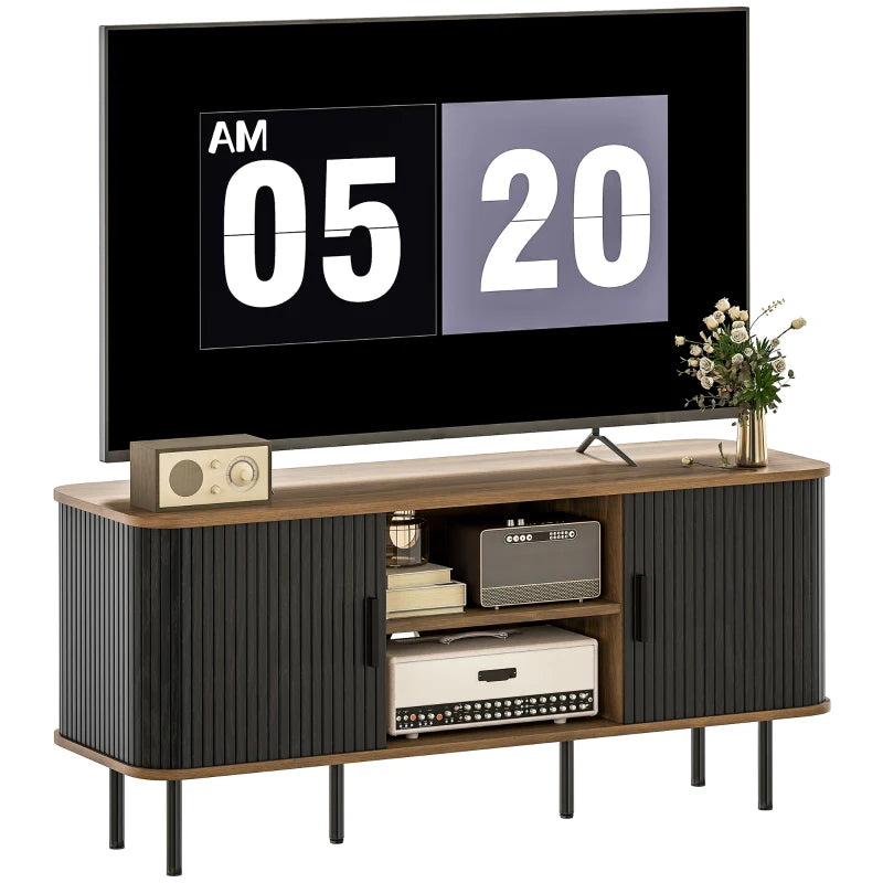 TV Stand Cabinet for TVs up to 55 Inches, TV Unit with Storage Shelves and Cabinets for Living Room, Black