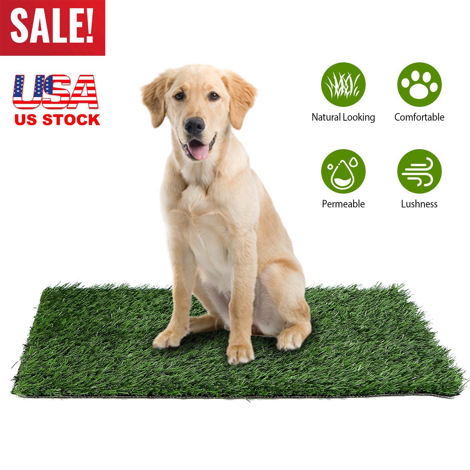 23.23x18.12” Replacement Grass Mat For Pet Potty Tray Dog Pee Potty Grass Turf Pad Fast Drainage Easy Cleaning