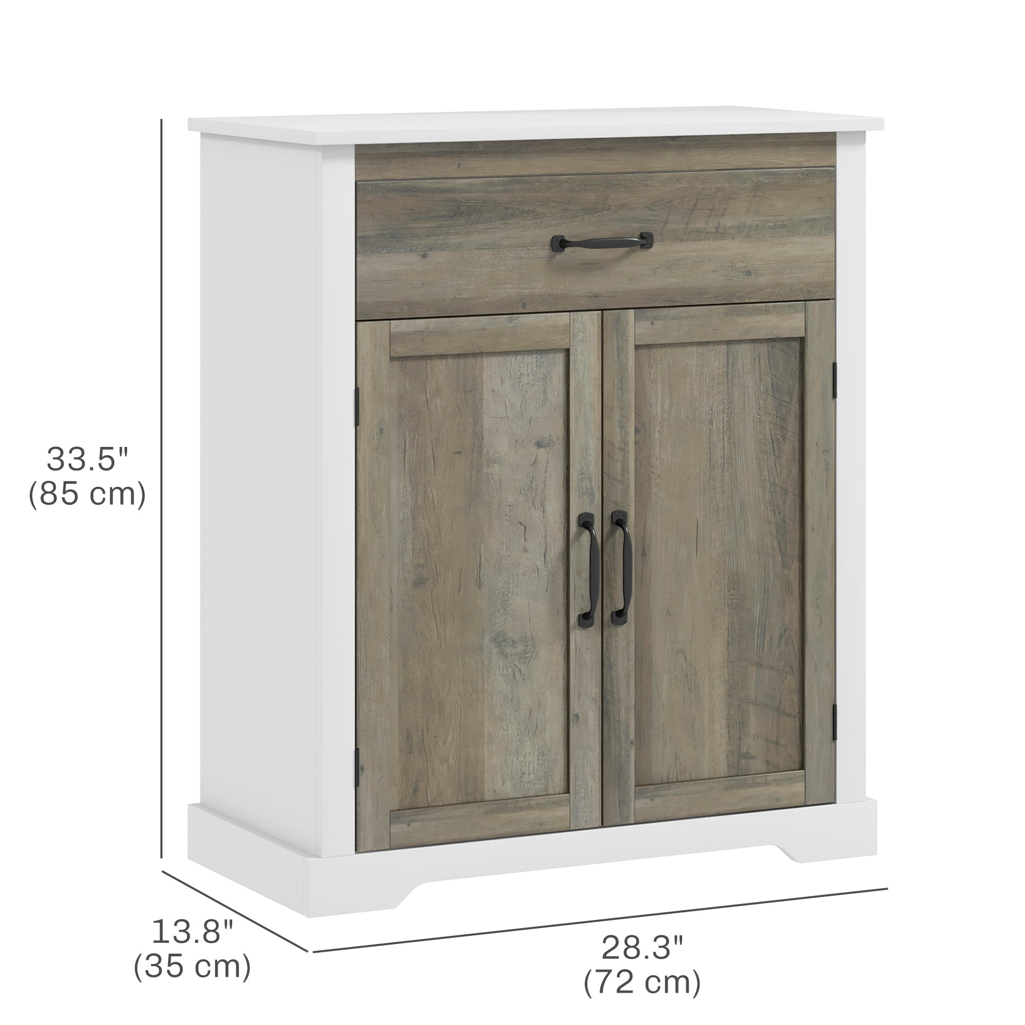 HOMCOM Sideboard Buffet Cabinet, Storage Cabinet with Drawer, Double Doors and Adjustable Shelf, White 