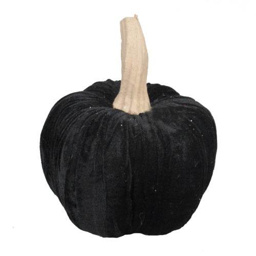 9.5 Black Velvet Pumpkin Large, For Holiday Halloween Decor 