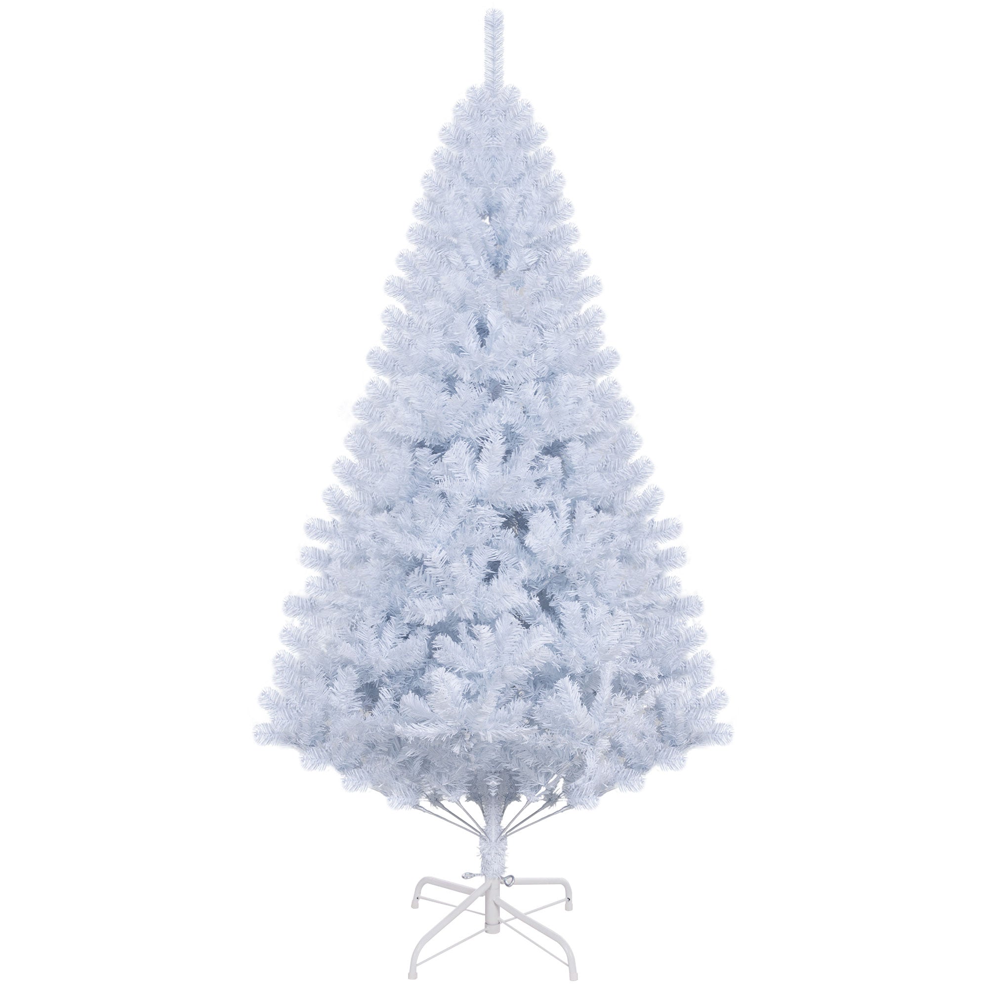 HOMCOM 6ft White Christmas Tree Artificial Christmas Tree with 928 Branch Tips and Metal Stand 