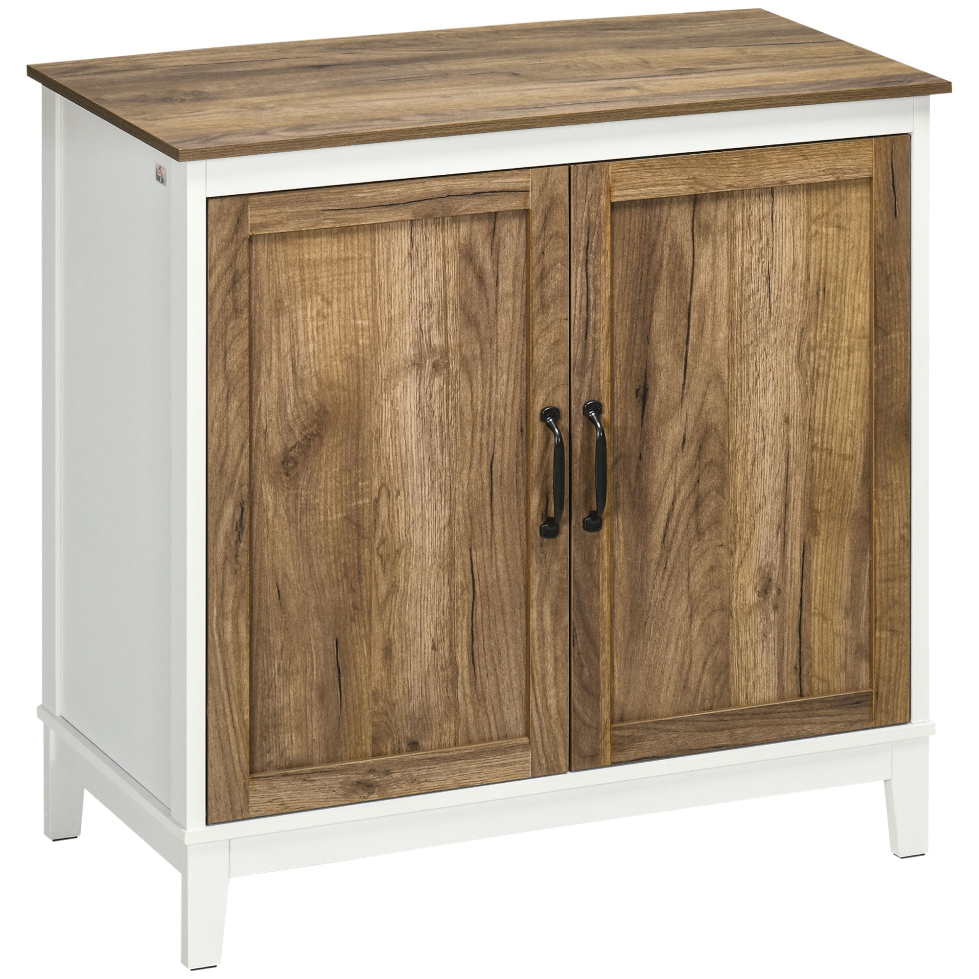 HOMCOM Dark Grey Farmhouse Sideboard: Storage Cupboard with Shelves for Cozy Kitchen & Living Room Vibes 