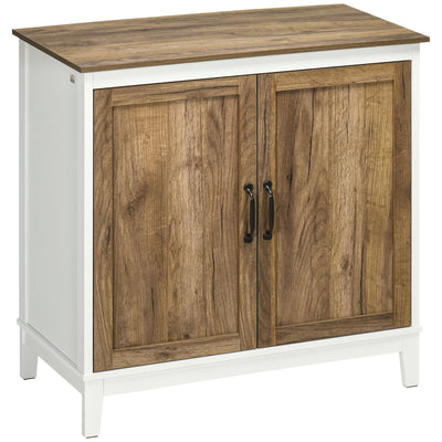 HOMCOM Dark Grey Farmhouse Sideboard: Storage Cupboard with Shelves for Cozy Kitchen & Living Room Vibes 
