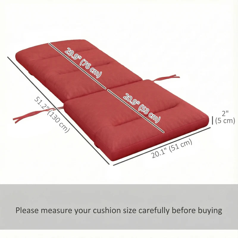 Patio Chair Cushion for Adirondack Chairs Replacement Cushion with Back and Ties, Wine Red
