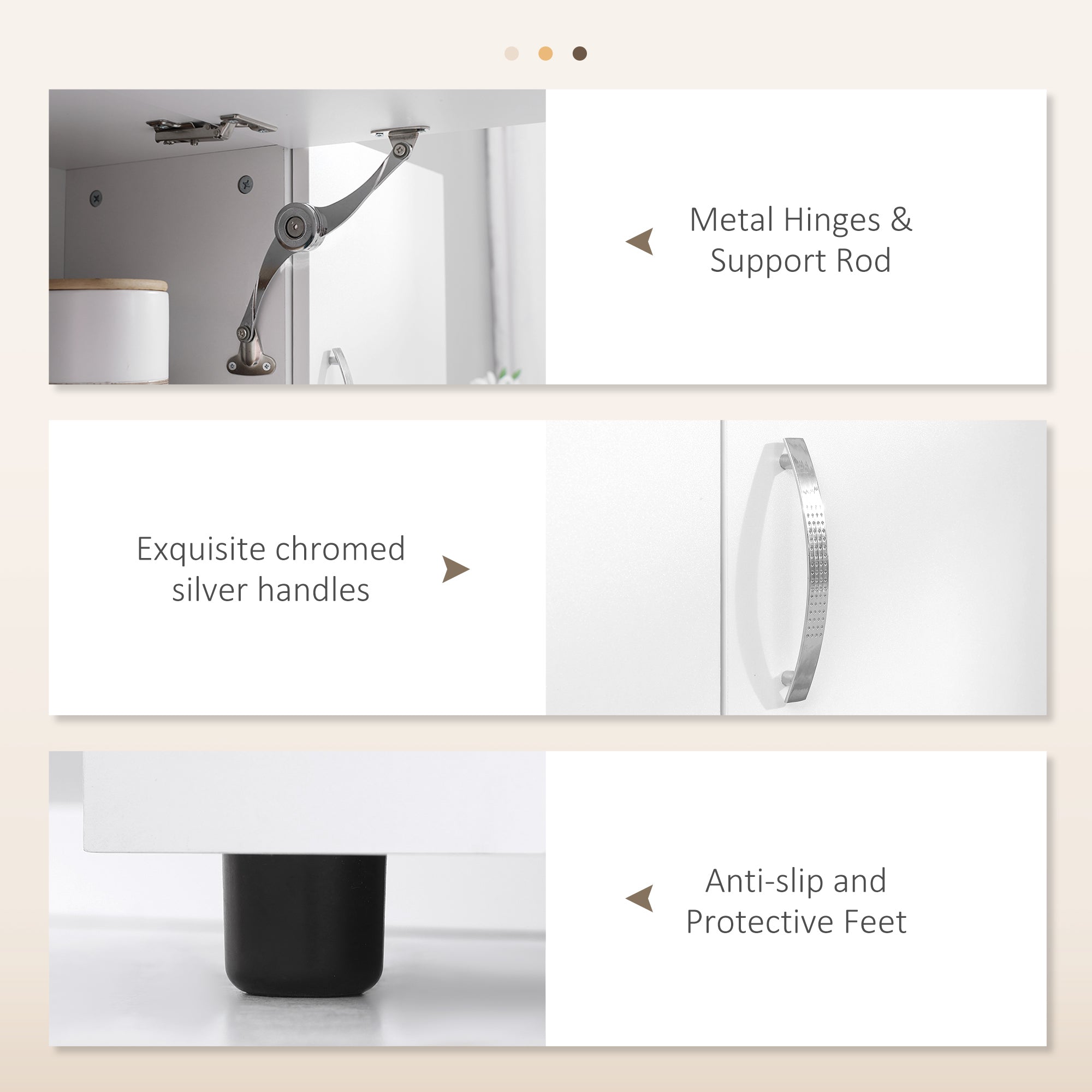 HOMCOM Freestanding Kitchen Microwave Cabinet Tall Cabinet with Doors Drawers Shelves, White 