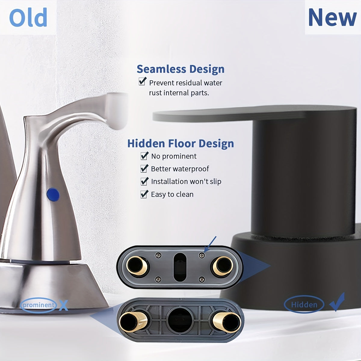 1pc Bathroom Face Basin Faucet, Bathroom Washbasin Faucet, 4 Inch Double Handle Face Basin Faucet 