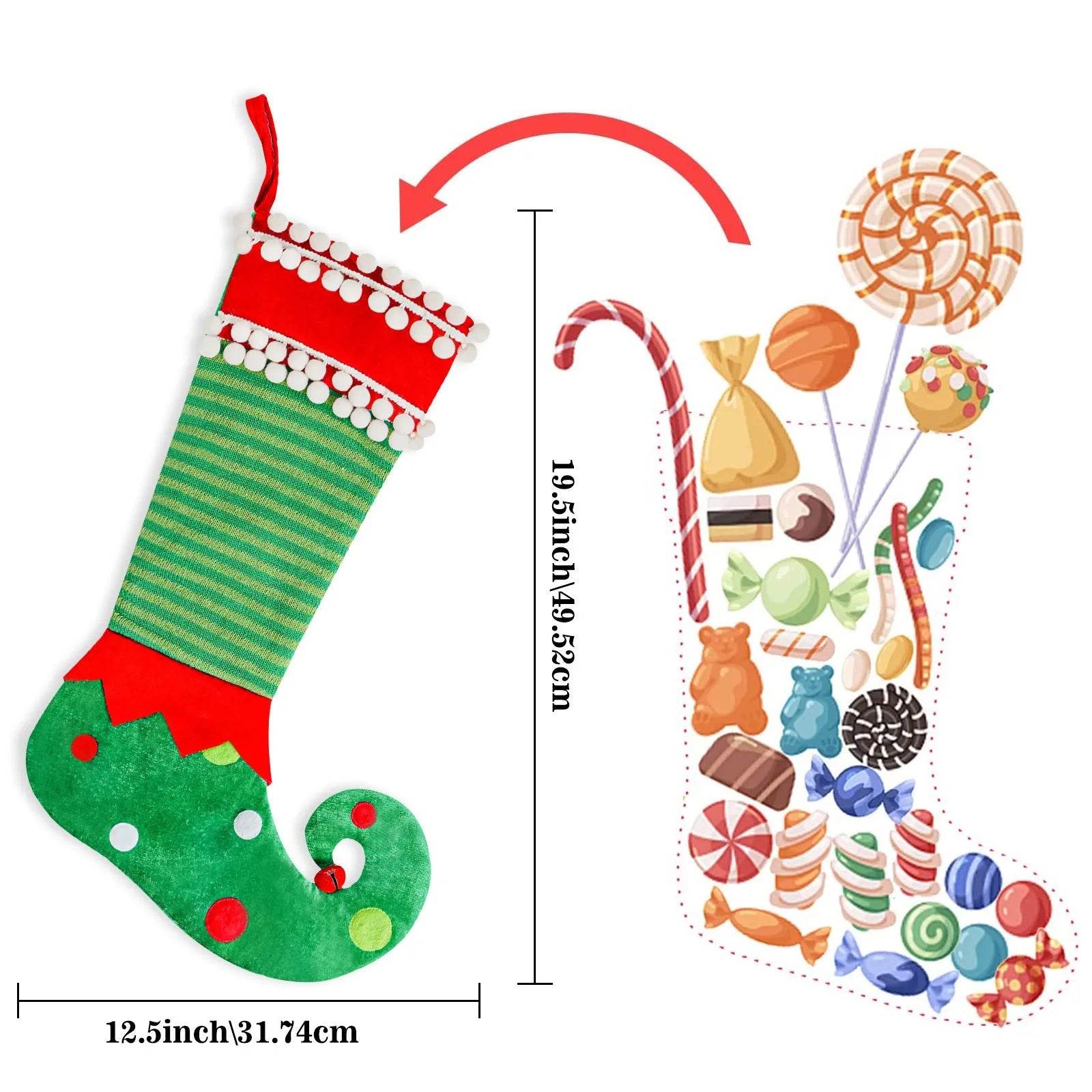 Fashion Simple Christmas Stockings Christmas Elf Decoration 