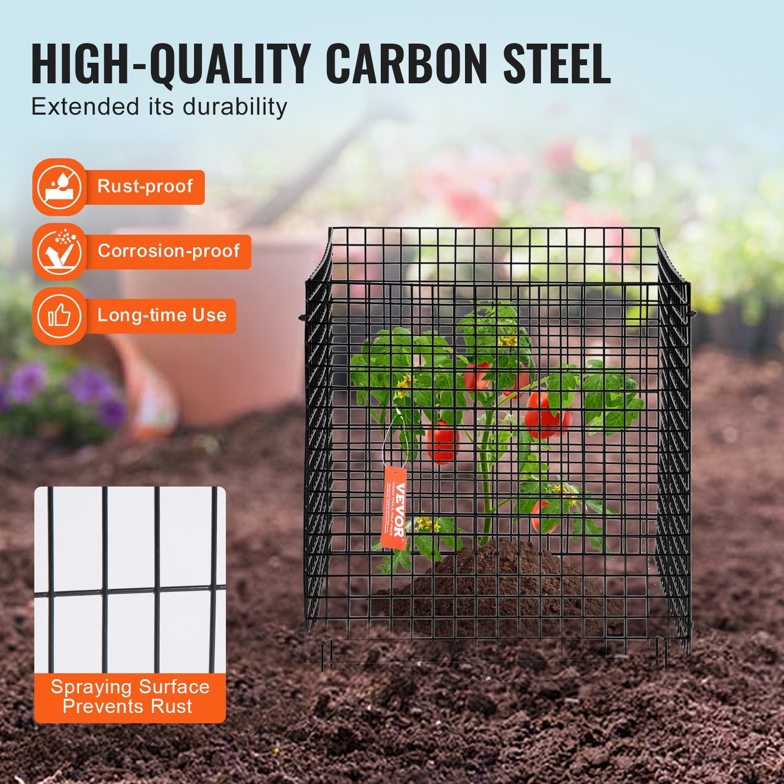 10 Pack Plant Protector from Animals, 12'' x 12'' Chicken Wire Plant Protector, Plant Cages for Outdoor Plants, Flowers & Vegetables, Keeps Bunny Chicken Squirrels Out, 40pcs Metal Mesh 