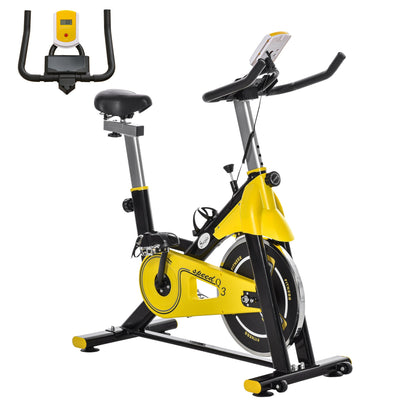 Soozier Stationary Indoor Cycling Exercise Bike Cardio Workout Adjustable Resistance Seat Handlebar LCD Monitor 