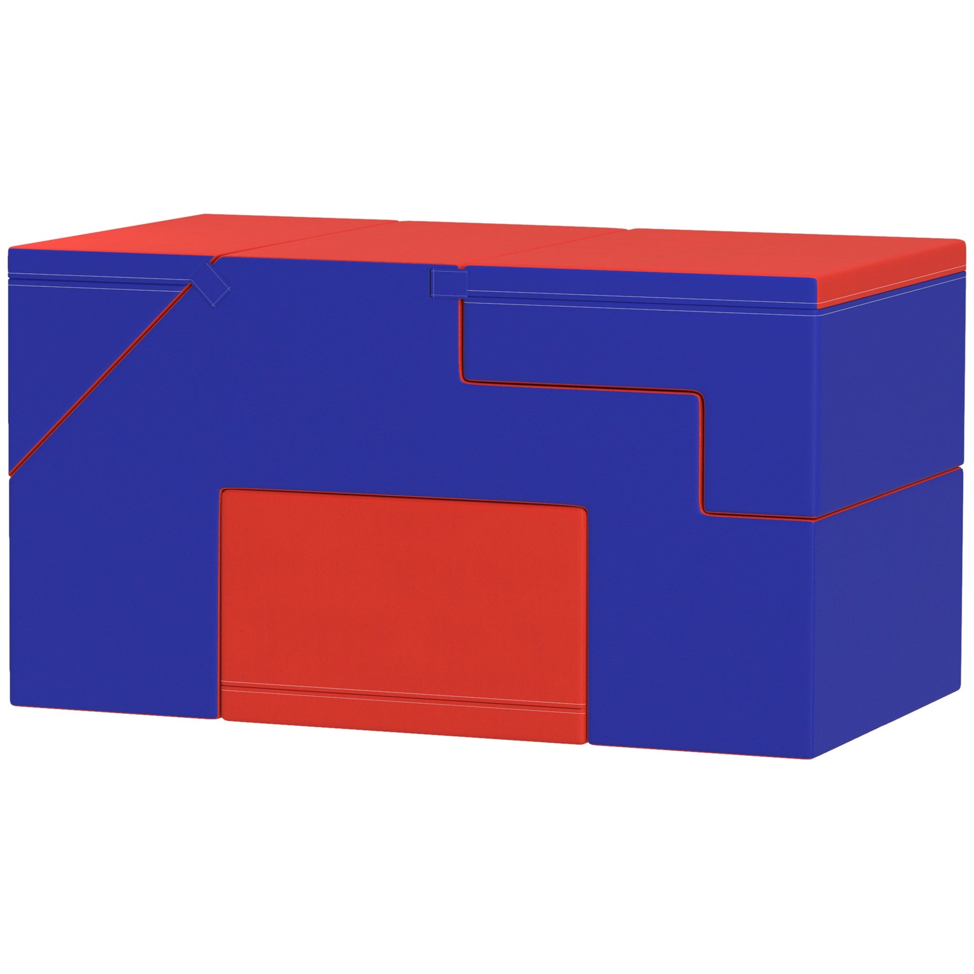 Qaba 2-Piece Soft Play Kids Foam Play Se for Crawl and Climb, Dark Blue 