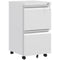 Mobile Vertical Filing Cabinet with Lock, 2-Drawer Steel File Cabinet with Adjustable Hanging Bar for Letter, A4 and Legal Size, White