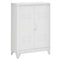 Metal Storage Cabinet, Industrial Sideboard Buffet Cabinet with 2 Louvered Doors, Adjustable Shelves, White