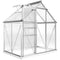 6' x 4' x 6.6' Walk-in Greenhouse, Polycarbonate Greenhouse with Adjustable Roof Vent, Base, Sliding Door, Clear