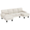 Sectional Sofa, U Shaped Couch with Double Chaise, Pillow-top Armrests and Spring Cushions, 2200lb Capacity, Beige