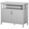 HOMCOM Grey Wall-Mounted Buffet Cabinet: Sideboard Bar Cabinet with Adjustable Shelves, 2 Doors for Kitchen, Dining Room, 41.75
