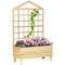 Outsunny Distressed Wood Planter with Trellis: Raised Garden Bed for Outdoor Plants/Flowers/Herbs, Natural