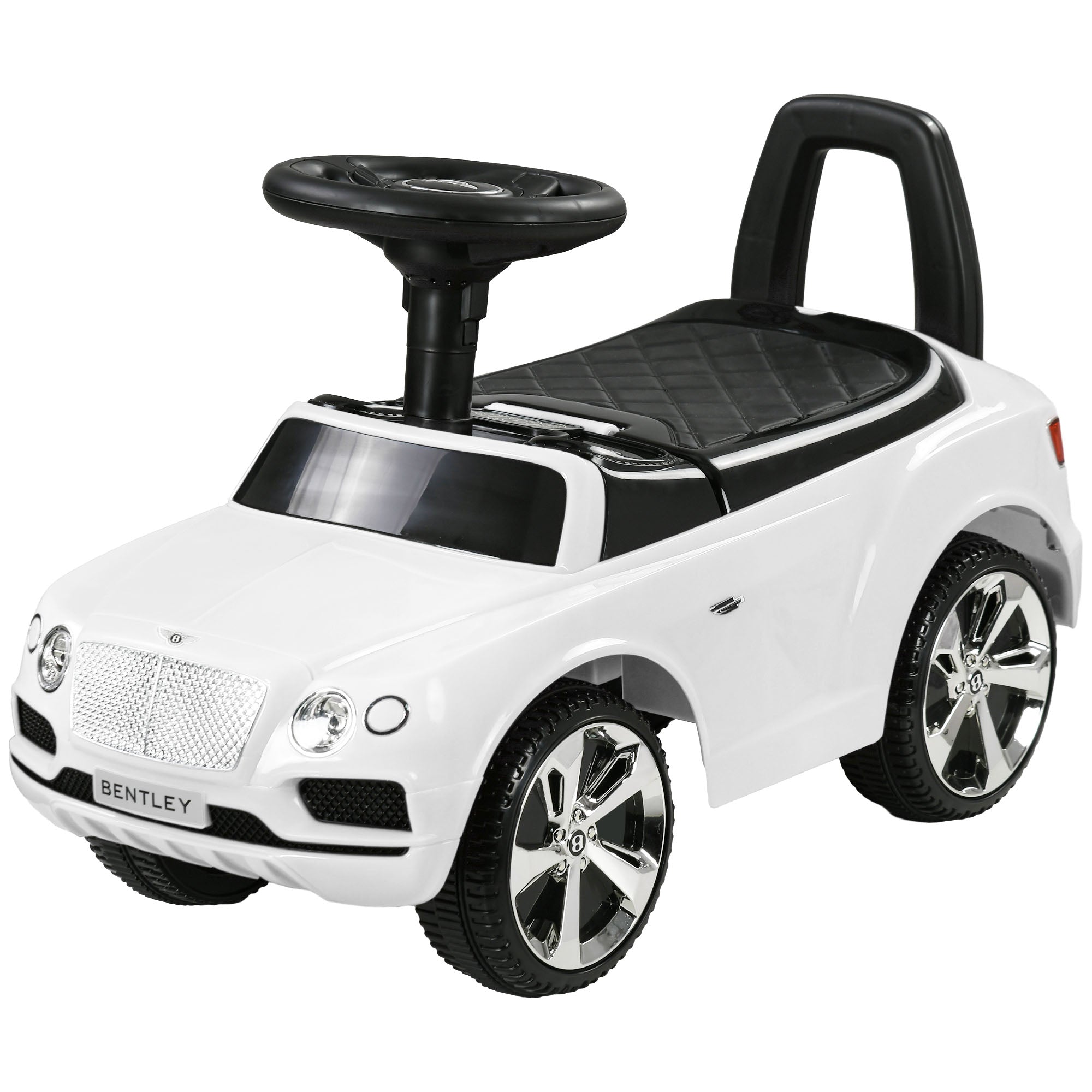 Qaba Bentley Bentayga Licensed Baby Car Foot To Floor with Horn Music, Under-Seat Storage, for 18-36 Months White 