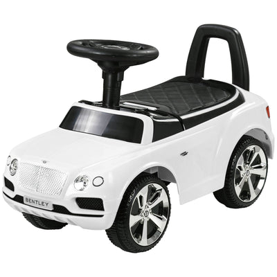 Qaba Bentley Bentayga Licensed Baby Car Foot To Floor with Horn Music, Under-Seat Storage, for 18-36 Months White 