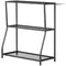 Outsunny 3-Tier Yard Tool Tower Rack, Garden Tool Organizer with Hooks for Long-Handled Rakes, Shovel, Broom, Black
