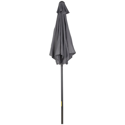 Outsunny 6.6FT Patio Umbrella, Outdoor Parasol with 6 Solid Ribs, Dark Grey 