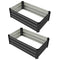 Outsunny Set of 2 Galvanized Raised Garden Beds in Grey - Outdoor Planter Boxes for Flowers, Herbs & Vegetables