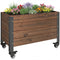 Raised Garden Bed with Wheels & Drainage Holes, Outdoor Planter Box with Liner for Patio Balcony