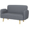HOMCOM Velvet Feel Fabric 2 Seater Sofa, Small Sofa Loveseat with 8.3