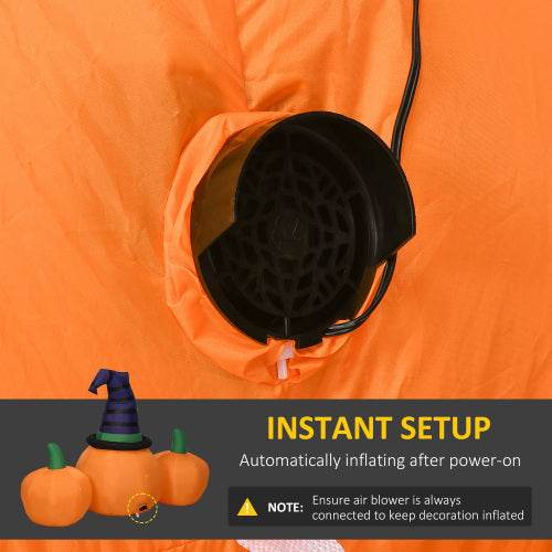 Outsunny 73L Inflatable Halloween Decoration,5 Pumpkin, Blow Up Outdoor LED Yard Display, Waterproof 
