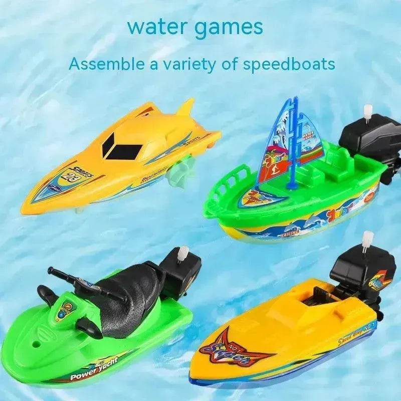 Baby Color Cognition Yacht Speedboat Sailing Motor Boat Summer Water Bath Toys 