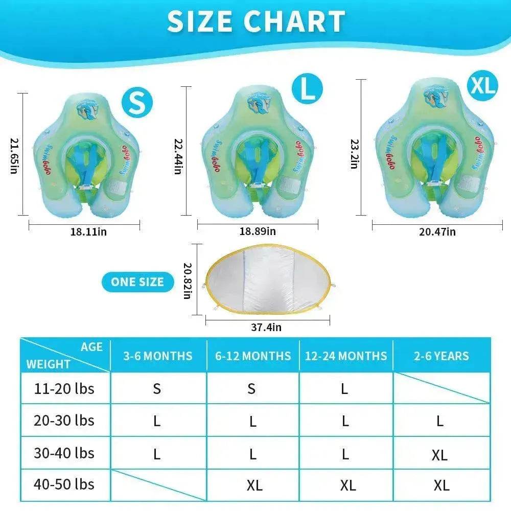 Baby Swimming Float With Canopy Inflatable Infant Floating Ring Kids Swim Pool Accessories Circle Bathing Summer Toys 