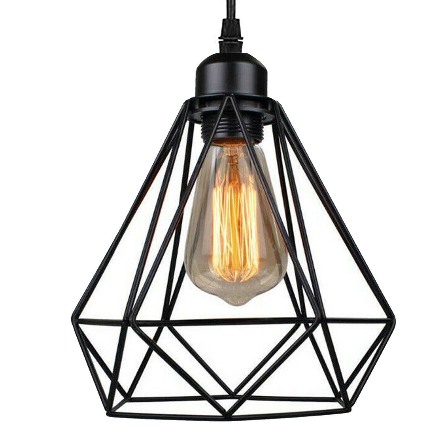 Industrial Geometric Cage Pendant Lamps Ceiling Light Fixtures~1176