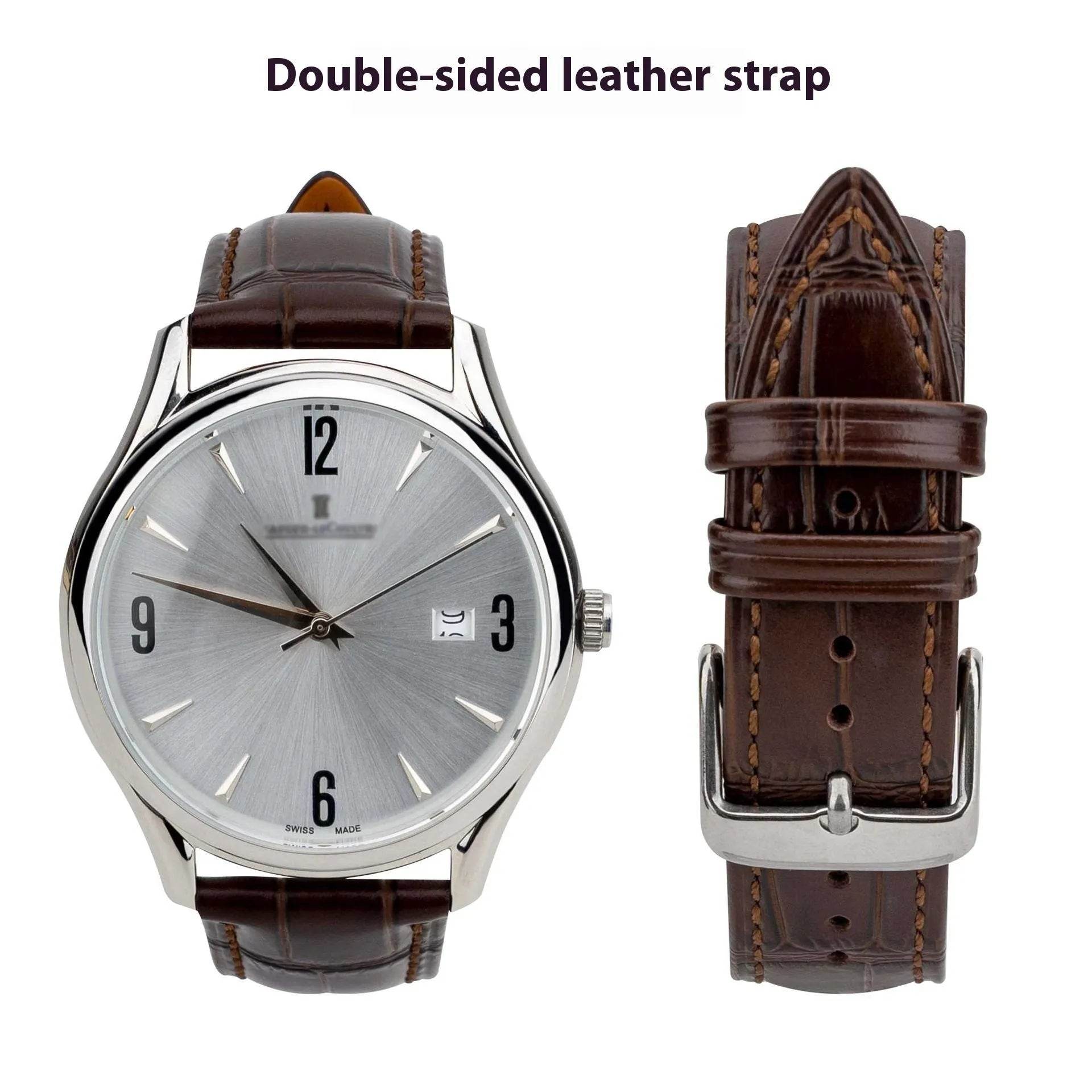 Bamboo Pattern Cow Leather Watch Strap Unisex 