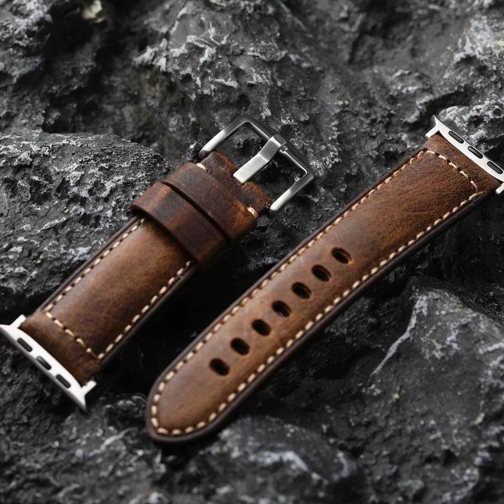Pure Cowhide Strap Retro Style Watch Bracelet 