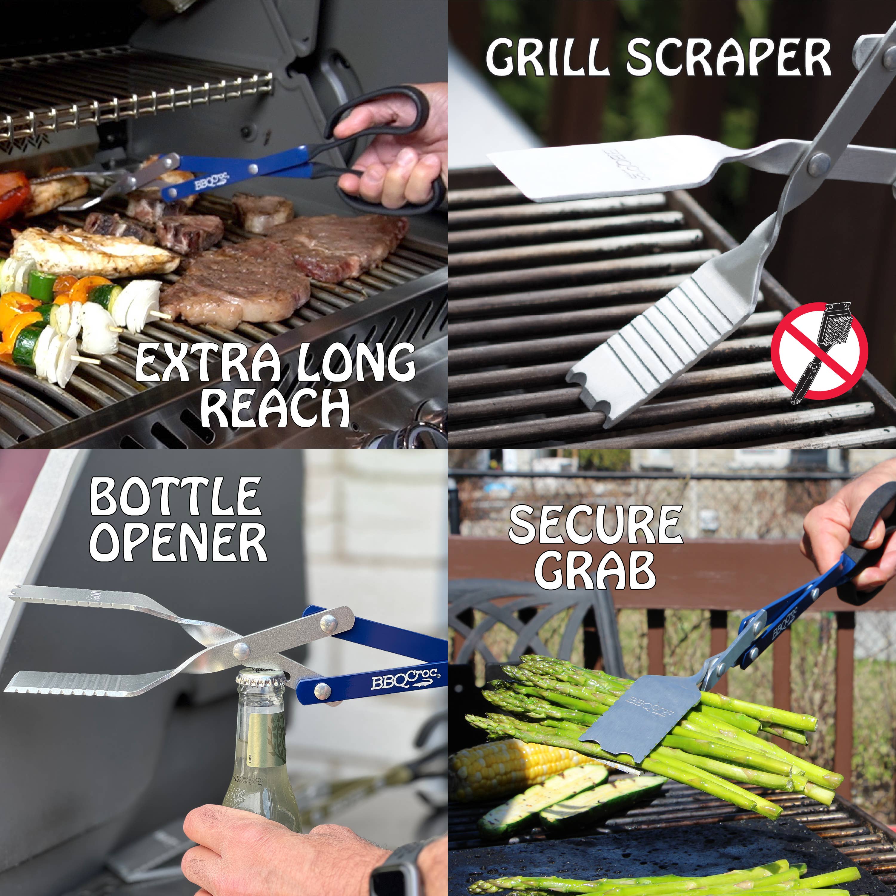 BBQ Croc 18" & 21" 3-in-1 Barbecue Tool 