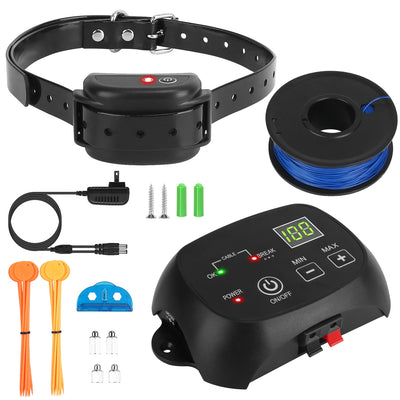Dog Fence System Pet Containment System with 100 Adjustable Levels IPX7 Waterproof Rechargeable Receiver Underground Fence for Small Medium Large Dog 