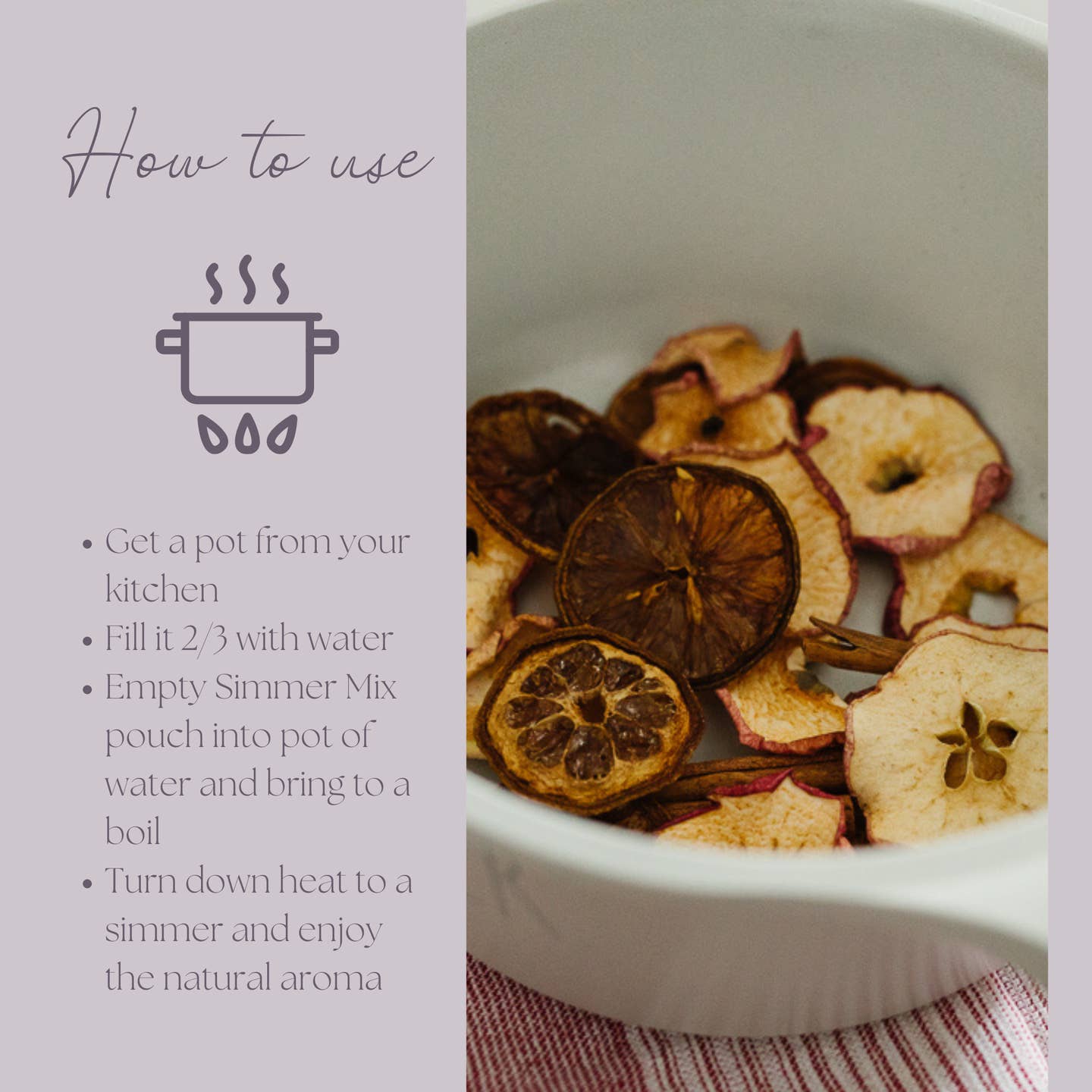 Be Indulgent Simmer Pot Mix – Cozy Apple Vanilla Spice 